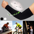 Pair of Arm Sleeves for Cricket UV Protective Arms Sleeves for Men's Useful During Most Sports and Outdoor Activities in Black and White Free Size. 