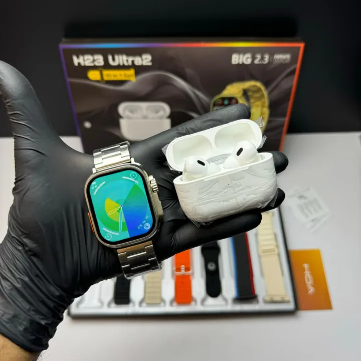 H23%20Ultra%202%20Smart%20Watch%20-%2010%20in%201%20Smartwatch%20with%20Airpods%20%7C%20H23%20Ultra%202%20Smartwatch%20%7C%20Ultra%202%20Smart%20Watch%20with%20Wireless%20Earphone,%20Bluetooth%20Calling,%20Fitness%20Tracker,%20Black/Golden/Silver%20Straps%20for%20Men%20&%20Women%20%E2%80%93%20Mobile%20Connectivity%20-%20Image%206