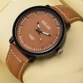 Miler Watch Men Sports Watches Brown Leather Band Analog Quartz Wristwatches. 