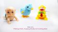Pack of 3 Funny Walking Chicken Chick, Jumping Monkey, Crawling Baby Wind Toys for Kids Boys & Girls. 