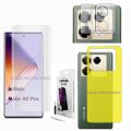 Infinix Note 40 Pro UV Glass Liquid Glue Tempered Glass Screen Protector + Back Jelly Protector Soft Hydrogel Film + Back Camera Glass Flexible 9H Gorilla Lens For infinix note40 pro - Transparent. 