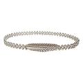 Women' Fancy Skinny Stretch Fashion Dress Belt , Silver. 