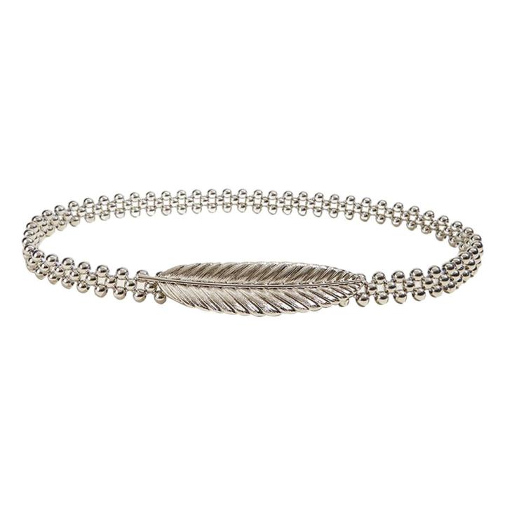 Women' Fancy Skinny Stretch Fashion Dress Belt , Silver