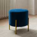 MS Modern and Stylish Sitting Stool is ideal for the  Living Room, office and home |  Stool in Gold Metal Frame With Velvet Top. 