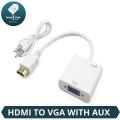 Hdmi To Vga Converter With Sound- White. 