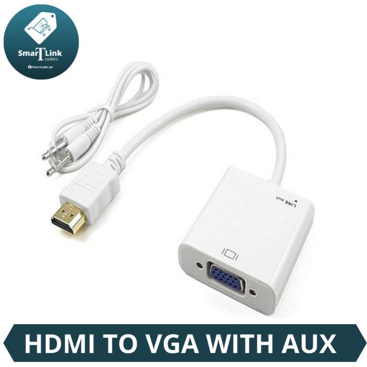 Hdmi To Vga Converter With Sound- White