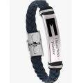 Wholesale New Palestine flag bracelet DIY logo stainless steel with leather braided bracelet for man. 