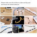 (Pack of 10) Cable Clips with Strong Self-Adhesive - Cable Management TV PC Wire Holder Sticky Tidy and Organizer Cord and Wires. 