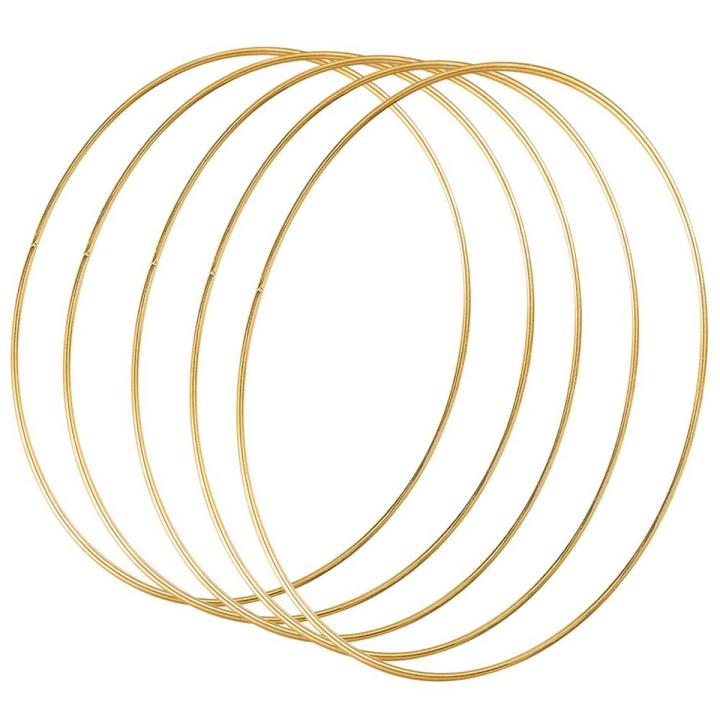 5 Pack 14 Inch Large Metal Floral Hoop Wreath Macrame aurum Hoop Rings for DIY Wreath Decor, Dream Catcher and Macrame Wall Hanging Crafts