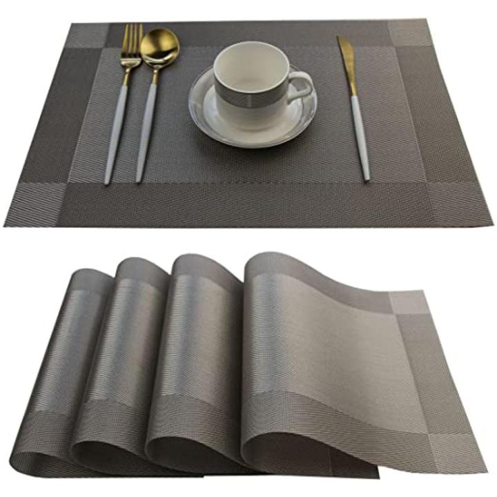 Table Mats Set of 6 Dining Table Place Mats Washable Placemats Non-Slip Heat Resistant