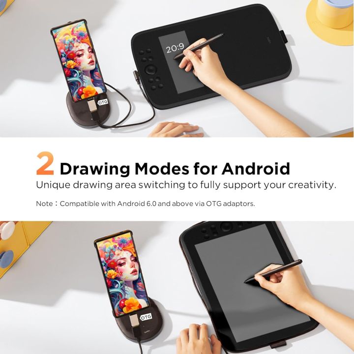 UGEE%20Upgrade%20M908%2010x6.25Drawing%20Tablet,Graphics%20Tablet%20with%208%20Hot%20Keys%20&%20Scroll%20Wheel,Battery%20Free%20Stylus%20of%2016K%20Levels%20Pressure%20Sensitivity%20Drawing%20Pad%20Compatible%20with%20Windows/Mac/Android%20Art%20Tablet%20-%20Image%205