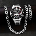 [ New ] Fashion Business Geneva Calendar Watch Personality Men's Steel Belt Watch Business Suit. 