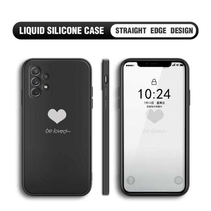 BILI for Samsung Galaxy A72 4G / A72 5G Back Cover Be Loved Multicolor Liquid Silicone Phone Case Soft Square Lens Protection Phone Cases