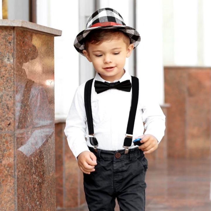 Slim Strip Elastic Suspenders / Gallis - Adjustable | Y Shape Clip-on Style | 3 Clip Pants Braces For Boys