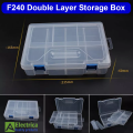 Adjustable Double Layer Component Organizer Storage Box F240 8 Grid Tool Container with Double Buckle Clear White by Electrica. 