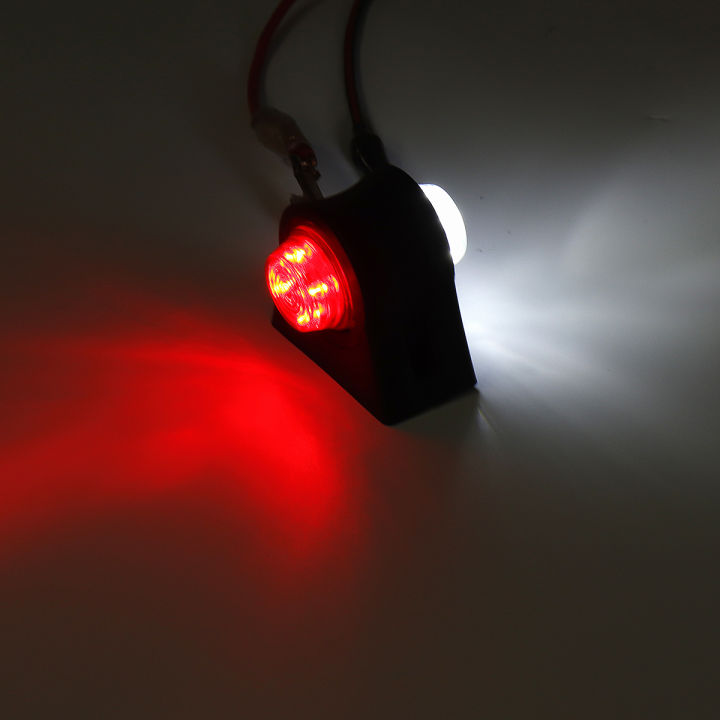 Automotive 12V 24V Dual Side LED Red + White Side Marker Lights Indicator Warning Lamp Trailer Truck Lorry Caravan