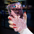 For Realme XT Back Cover Luxury 3D Shiny Rhinestone Butterfly Glitter Sequins Starry Girls Cases Clear Soft TPU Silicone Protective Mobile Phone Case. 