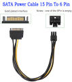 SATA Power Cable 15 Pin To 6 Pin Hight Quality PCI EXPRESS PCI-E Sata Graphics Converter Adapter Video Card Power Cable. 