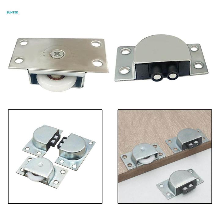 Sliding Door Wheels Door Roller Replacement Furniture Hardware Accessories Sliding Cabinet Door Hardware Wardrobe Pulley for Closet Cabinet