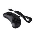 Gamepad Wired 6-Key Usb Game Controller Joypad For Sega Genesis / Md Pc / 2 Y1301 / Mac Mega Drive Black Plastic. 