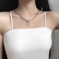 Silver Korean Jewellery Heart Choker Necklace Jewellery For Girls / Women - Korean Jewellery Necklace. 