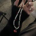 Cute Accessory  Chain Decorative Cherry Design Anti-Lost Beaded Lanyard  Beads Korean Keychain for For iPhone For Samsung Camera Users Jewelry Addition Keyholder. 
