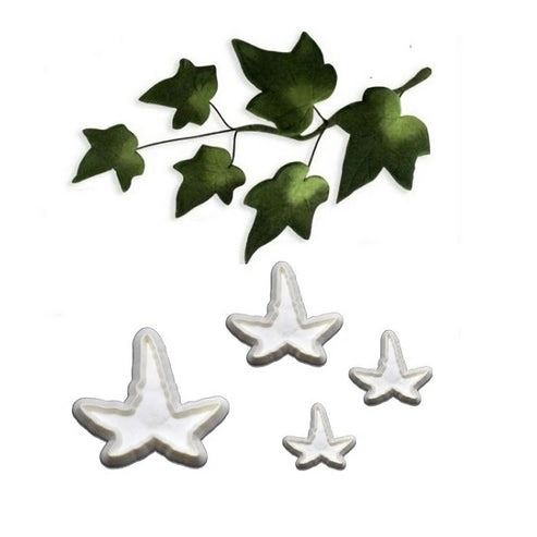 Ivy Leaf Fondant and Cookie Cutter 4Pcs Set Plastic