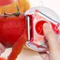 3 In 1 Trio Vegetable Fruit Peeler Slicer Stainless Steel Rotary Multifunctional Peel Blade Cutter Kitchen Tool For Salad Easy To Clean Hanging Round Home Peelers For Veggie With Good Grips Cutter Grater Potato Peeling Knife And Fruit Peeler. 