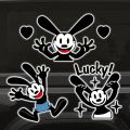 Oswald Mickey Cartoon Stickers Jialing Retro Motorcycle Lucky Rabbit Anime Electric Car Helmet Stickers. 