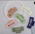 Pack of 4 Matte Transparent and Matte Solid Girls Hair Claws Rectangle Hair Clips for Women Simple Elegant Hair Accessories (Multi Colors). 