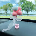 Car Ornaments Nodding Balloon Car Dashboard Decor Spring Shaking Head Toys Bobblehead Pink Car Accessory For Women Girls Gifts Tetuo. 