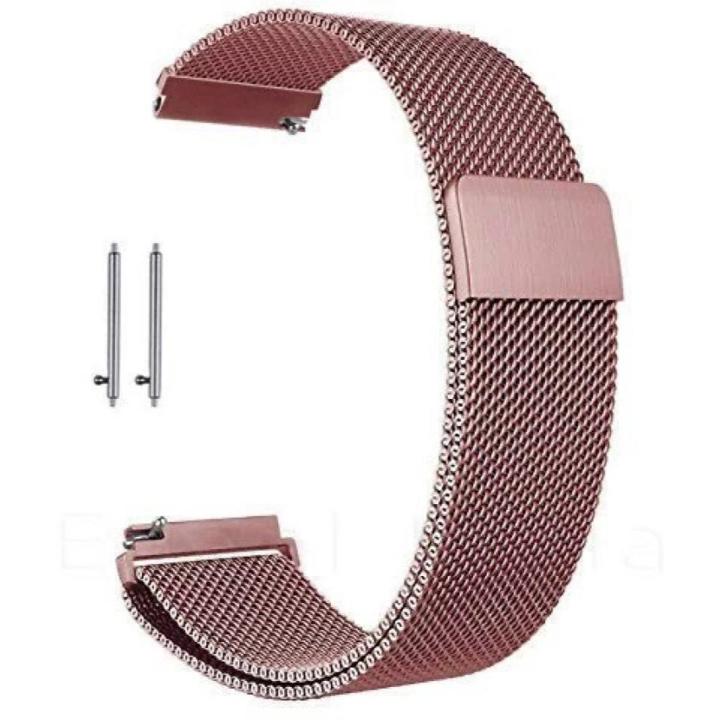 22mm Rose Gold Stainless Strap for Zero luna zero ignite Dany loop pro Ronin R07 Mibro X1 Haylou Rs4 GTR 47mm GTR Stratos Samsung watch 4 classic 46mm Haylou RT Huawei GT 2 Pro LG Urbane Samsung Watch 46mm Samsung Gear S3 Frontier Samsung Gear S3 Classic