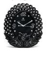 Peacock Wall Clock - Black. 