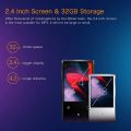 Mibao 32GB MP3 Player, Mibao MP3 Player with Bluetooth 4.2, MP3 music Player with FM Radio, Recording, 2.4" Screen, HiFi Lossless Sound, Support up to 64GB(Earphone, Sport Armband Included). 