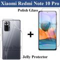 Xiaomi Redmi Note 10 Pro Tempered Glass Screen Protector Polish Glass  + Back Clear Jelly Protector Soft Film Protection Hydrogel Film Protector For Xiaomi Redmi Note 10 Pro. 