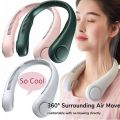 Portable Rechargeable Neck Fan USB Hands Free Cooling Fan | Wearable Mini Air Cooler | 3 Speed Bladeless Hanging Fan for Travel Office Gym Outdoor. 