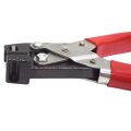 Ibico Slot Punch Plier Tool (Red) - 15x3mm Hole Punch for PVC ID Cards, Precise Handheld Tool with Side Guide, Comfortable 7x3x0.7 Inch Size. 
