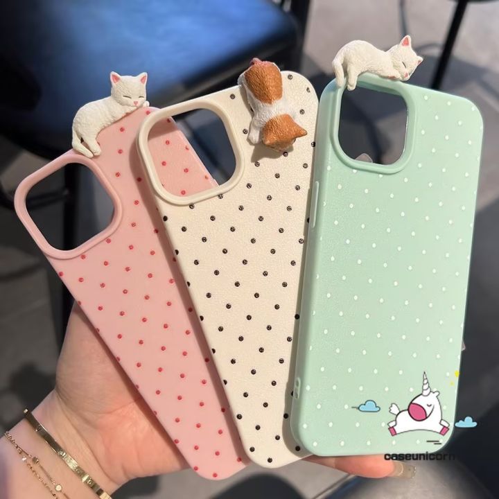 Lovely Lie Down Kitten Creative Cartoon DIY Cat 3D Doll Case Compatible for IPhone 16 11 15 12 14 13 Pro Max X XS Max XR 16 14 15 Plus Luxury Case