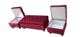 Modern Storeage Set Puffy Elegant Designe 1 Seater Fabric Red Velvet Colour {{Special Offer Available }}. 