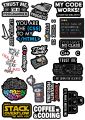 Pack of 18 Stickers - Cool Programming Language Stickers - Java, JS, PHP7, Python, Vuejs, C, Logo - for Laptop and mobile back cover - 2 to 3 inches. 