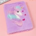 CUTE DIARY, PLUSH FURRY NOTEBOOK DIARY, UNICORN DIARY. 
