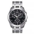 Tissot Couturier Silver Stainless Steel Black Dial Chronograph Quartz Watch for Gents - T035,617.11.051.00. 
