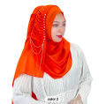 Fancy Hijabs Beaded Tassel Hijab For Girls Solid Color Arab Women Shiny Soft Easy to Wear Turkish Head Wrap Scarf. 