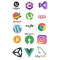 Pack of 15-Programming Languages Logo Stickers for Laptop,Cars and Mobile Phones DIY Stickers. 
