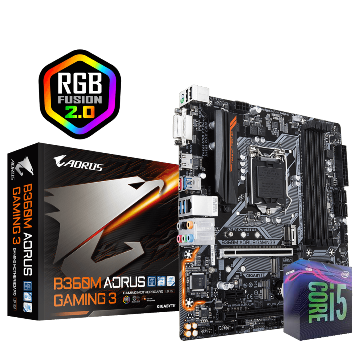 Aorus B360M Motherboard with i5 8th generation motherboard package with box (Used)