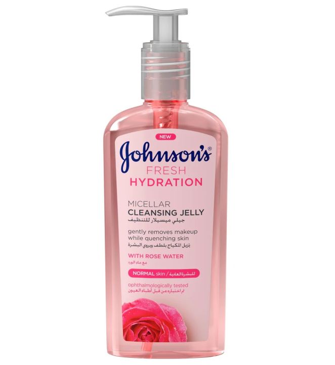 Johnsons Face Care Daily Essentials Wash Johnsons Face Cleanser, Fresh Hydration, Micellar Cleansing Jelly, Normal Skin, 200Ml