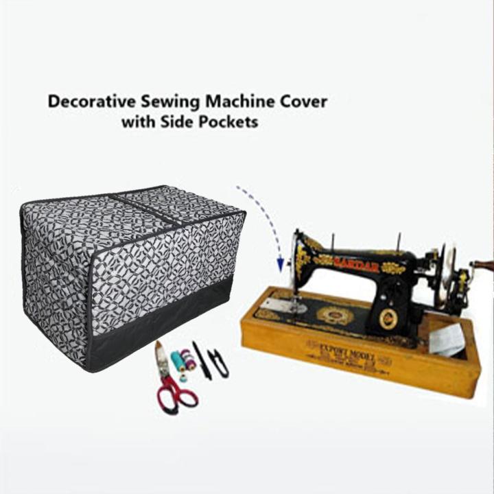 Sewing Machine Cover Made By Dual Layer Cotton Polyster Filling Quilted Fabric Washable Stuff