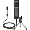Ansinna USB Computer Microphone with Tripod, Plug and Play Condenser Recording PC Microphone for_Mac & Windows, USB Studio Microphone. 