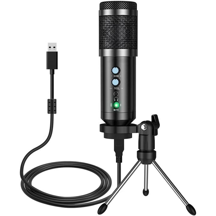Ansinna USB Computer Microphone with Tripod, Plug and Play Condenser Recording PC Microphone for_Mac & Windows, USB Studio Microphone