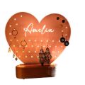 customized lamp with name & earrings stand perfect gift for wife, grils acrylic lamp with light. 